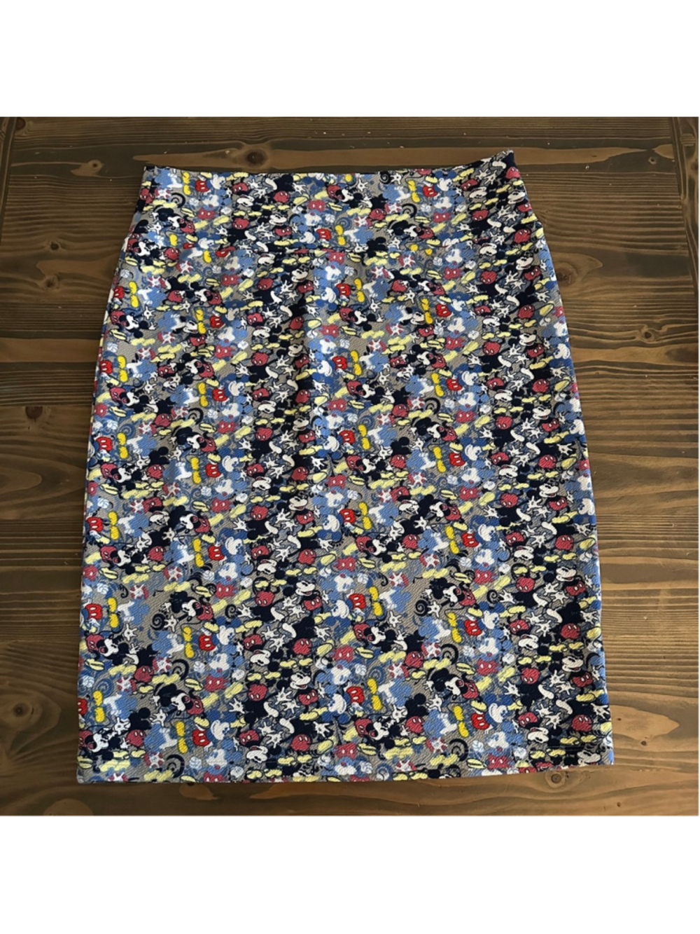 LuLaRoe Disney Mickey Mouse Pencil Skirt 2XL Blue Red Stretch